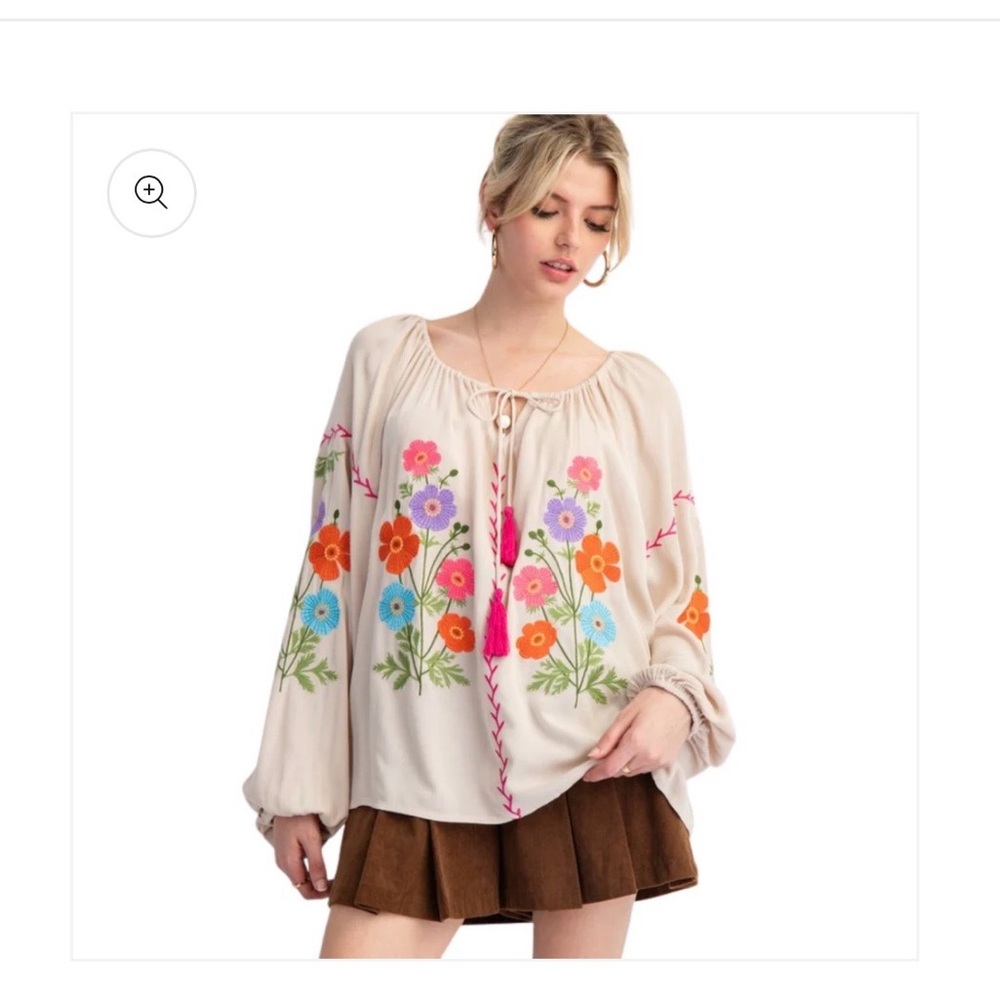NWT Easel Embroidered Babydoll Tunic Size 2X